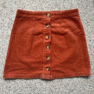Forever 21 Rust Corduroy Mini Skirt